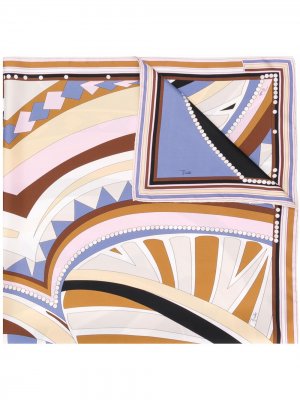 Шарф с абстрактным принтом Emilio Pucci. Цвет: коричневый