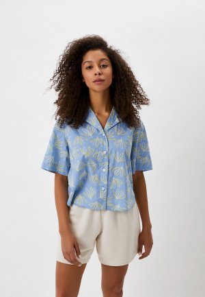 Рубашка UNIQLO. Цвет: голубой