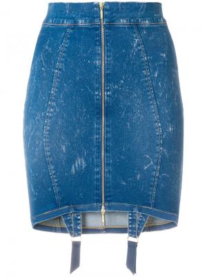 Джинсовая юбка Murmur. Цвет: синий