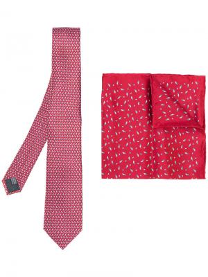 Комплект из галстука и платка Lanvin. Цвет: красный
