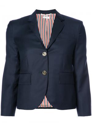 Однобортный пиджак Thom Browne. Цвет: синий