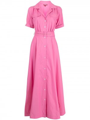 Платье-рубашка Millie с поясом STAUD. Цвет: розовый