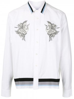 Рубашка с вышивкой и контрастными полосками Ports V. Цвет: белый