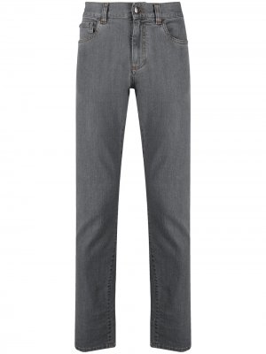 Узкие джинсы средней посадки Canali. Цвет: серый