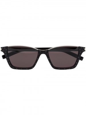 Солнцезащитные очки в оправе с заклепками Saint Laurent Eyewear. Цвет: черный