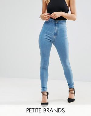 Эластичные джинсы скинни с завышенной талией  Vice Missguided Petite. Цвет: синий