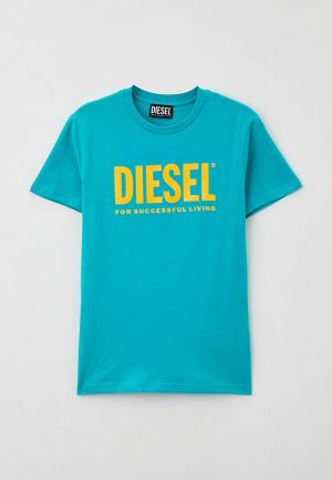 Футболка Diesel. Цвет: бирюзовый