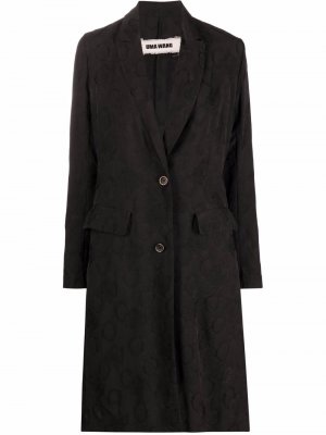 Однобортное пальто Knob Uma Wang. Цвет: черный