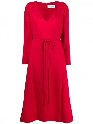 Платье миди с поясом Valentino. Цвет: красный