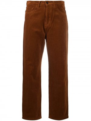 Бархатные брюки прямого кроя Carhartt WIP. Цвет: коричневый