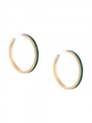 Позолоченные серьги-кольца Katerina Makriyianni. Цвет: зеленый
