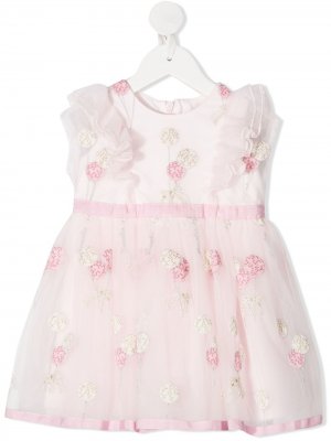 Платье с вышивкой Monnalisa. Цвет: розовый