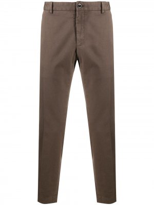 Узкие брюки чинос Incotex. Цвет: коричневый