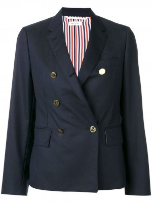 Двубортный пиджак с узкими плечами Thom Browne. Цвет: синий