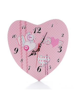 Часы настенные Сердце Русские подарки. Цвет: розовый, белый