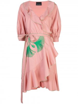 Платье Cleo с запахом и вышивкой Cynthia Rowley. Цвет: розовый