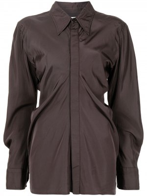 Рубашка свободного кроя с длинными рукавами Bottega Veneta. Цвет: коричневый