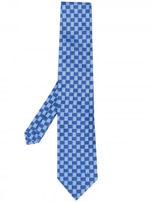 Жаккардовый галстук с монограммой Etro. Цвет: синий