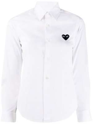 Рубашка с длинными рукавами и логотипом Comme Des Garçons Play. Цвет: белый