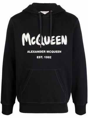 Худи с логотипом Alexander McQueen. Цвет: черный