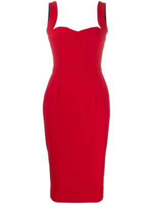 Платье миди с вырезом в форме сердца Victoria Beckham. Цвет: красный
