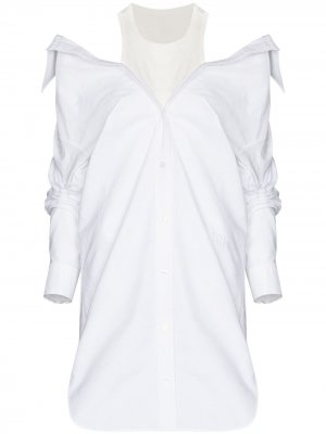 Многослойное платье-рубашка Alexander Wang. Цвет: белый