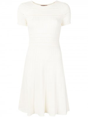Платье с перфорацией TWINSET. Цвет: белый