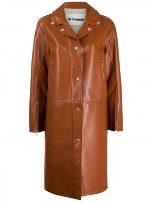 Однобортное пальто Jil Sander. Цвет: коричневый