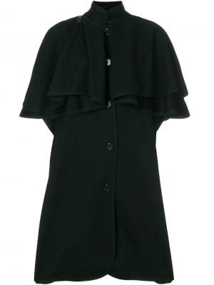 Пальто средней длины с накидкой Yves Saint Laurent Pre-Owned. Цвет: черный