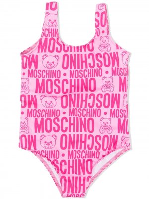 Купальник с логотипом Moschino Kids. Цвет: розовый