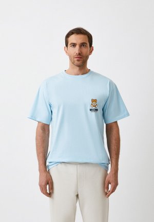 Футболка домашняя Moschino Underwear. Цвет: голубой