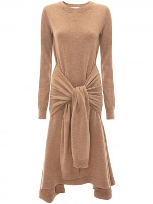 Платье А-силуэта с завязками JW Anderson. Цвет: коричневый