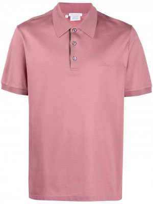 Рубашка поло с вышитым логотипом Brioni. Цвет: розовый