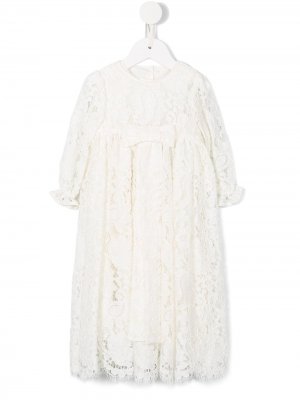 Кружевное платье Dolce & Gabbana Kids. Цвет: белый