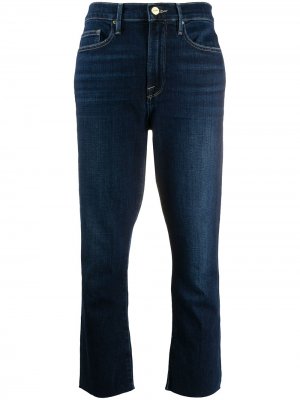 Укороченные джинсы с необработанными краями FRAME. Цвет: синий