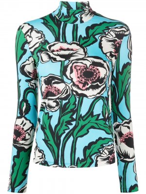 Блузка с цветочным принтом La Doublej. Цвет: синий