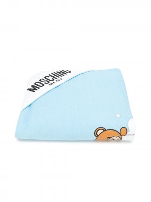 Одеяло с логотипом Moschino Kids. Цвет: синий