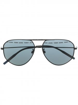 Солнцезащитные очки-авиаторы Tommy Jeans. Цвет: черный