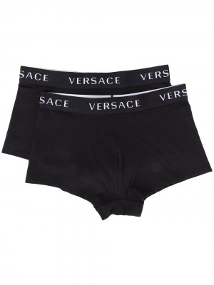 Комплект из двух боксеров с логотипом Versace. Цвет: черный