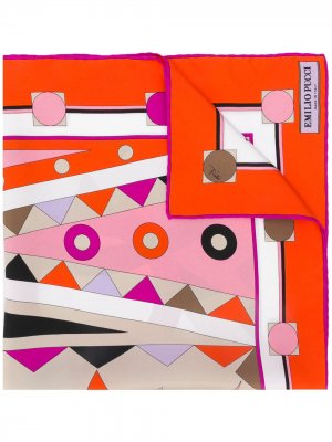 Платок с геометричным принтом Emilio Pucci. Цвет: оранжевый