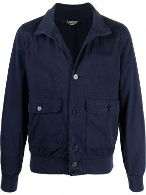 Куртка с воротником-стойкой и карманами Aspesi. Цвет: синий