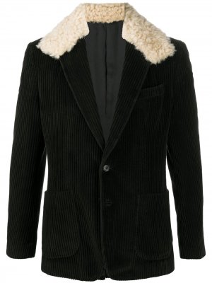 Вельветовый пиджак с мехом Dolce & Gabbana. Цвет: черный