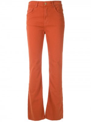 Расклешенные укороченные брюки Eva. Цвет: оранжевый