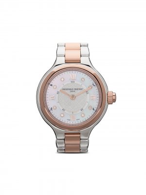 Наручные часы Horological Smartwatch Delight Notify 34 мм Frédérique Constant. Цвет: серебристый color dial with guilloché decoration and mother of pearl