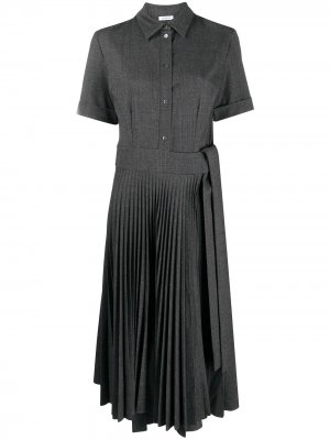 Платье-рубашка с короткими рукавами и плиссированной юбкой P.A.R.O.S.H.. Цвет: серый