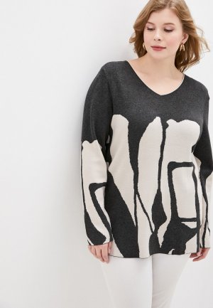 Пуловер Ulla Popken. Цвет: серый