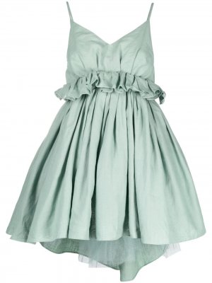 Многослойное платье с оборками Almaz. Цвет: зеленый