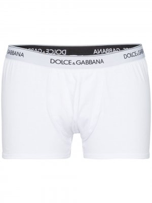 Боксеры с логотипом на поясе Dolce & Gabbana. Цвет: белый