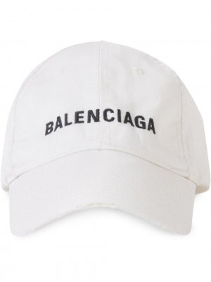Бейсболка с вышитым логотипом Balenciaga. Цвет: белый