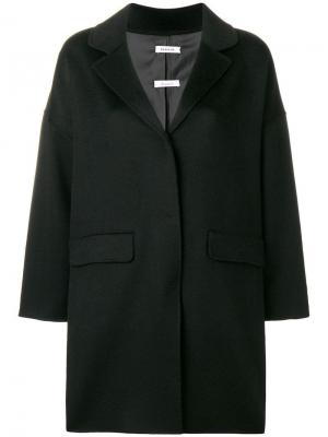 Однобортное пальто в стиле оверсайз P.A.R.O.S.H.. Цвет: черный
